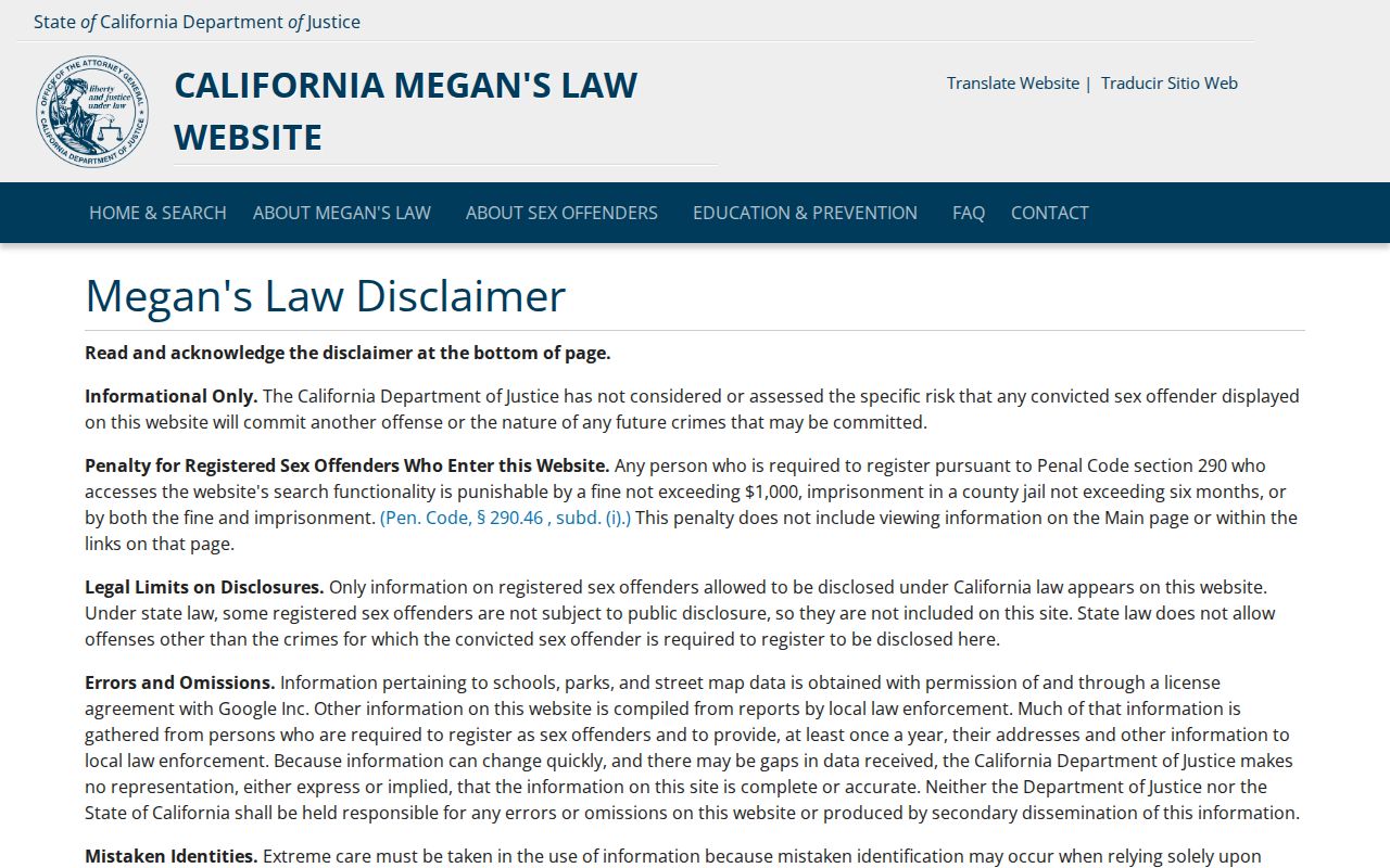 Belmont residents directory California Megan's Law registry