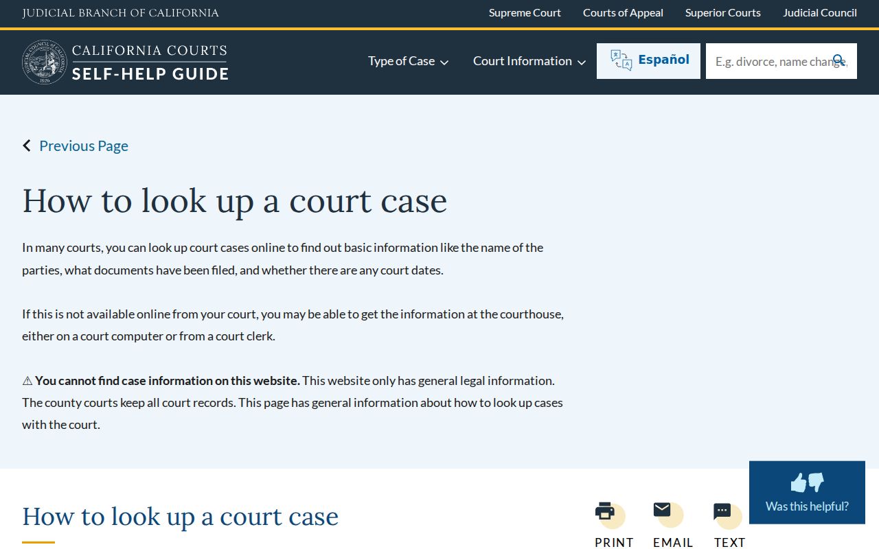 Belmont resident lookup California court case lookup