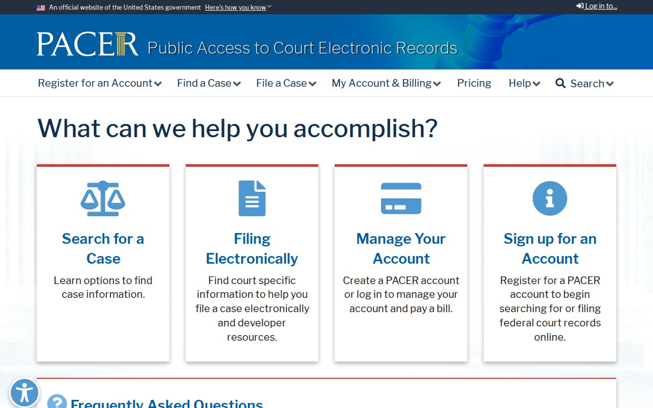 Belmont resident lookup federal PACER case search