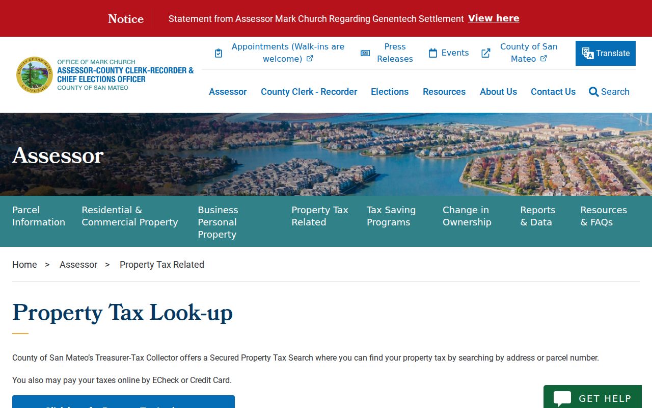 Belmont street directory address and APN tax lookup
